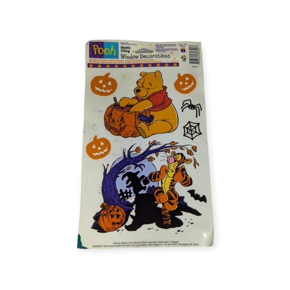 Vintage 90s Disney Winnie the Pooh & Tigger Halloween Static Cling Window Cling - Picture 1 of 7